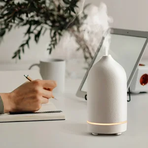Jesmay aroma diffuser for essential oils 120ml premium humidifier fragrance oil diffuse ceramic room fragrance diffuser bpa-free essential oil diffuser for bedrooms office spa (white) - aroma diffuser für ätherische öle