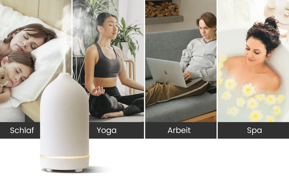 Jesmay aroma diffuser for essential oils 120ml premium humidifier fragrance oil diffuse ceramic room fragrance diffuser bpa-free essential oil diffuser for bedrooms office spa (white) - aroma diffuser für ätherische öle