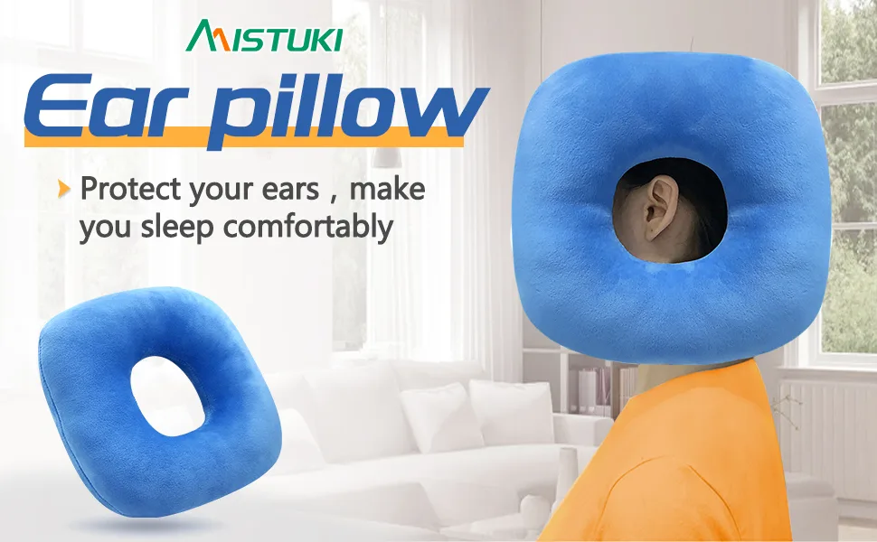 Piercing Ear Pillow for Side Sleepers with One Hole Ear Infection Pain Relief Ear Cushions for Sleeping - 1,0.