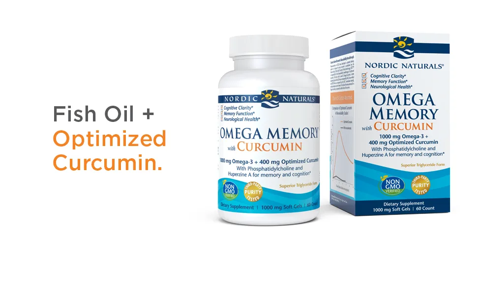 Nordic Naturals Omega Memory with Curcumin 1000 mg 60 Soft Gels - Omega Memory