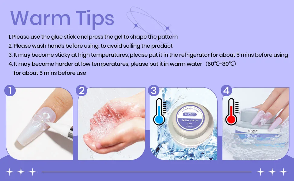 Supwee solid builder gel for nail polish 60g multifunctional clear nail extension gel non-stick-coated hand 3D sculpture builder gel with large capacity 158 - supwee