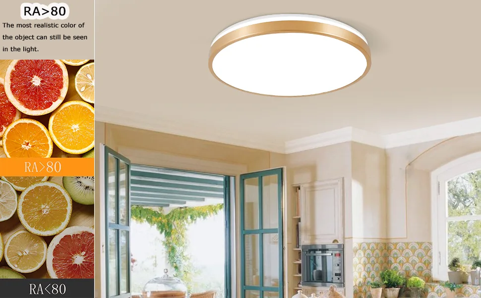 Horevo 30cm Bluetooth ceiling lamp with remote control 24W champagne golden ceiling lamp dimmable and color-changing light with speaker light Suitable for children's room bedchamber gold frame with remote control - product information 3