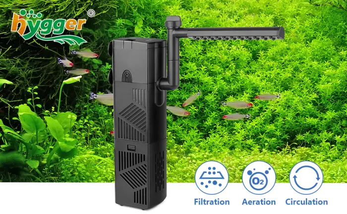 Hygger aquarium internal filter 220l/h 3W aquarium turtle filter adjustable water flow sponge dive aquarium filter with filtered ceramic balls for aquariums 20 to 40l - aquarium innenfilter