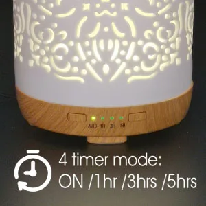 Earnest Living diffusor for essential oils white ceramic diffuser 250 ml timer night light and car-off function home office humidifier aromatherapy diffuser gift ceramic white 250 ml - Essential Oil Diffuser Ceramic Diffuser 100ml Night Lights Home Office Humidifier Aromatherapy