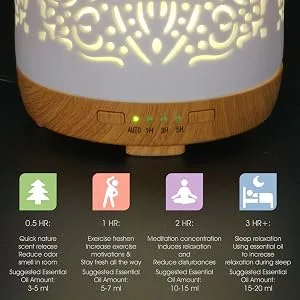 Earnest Living diffusor for essential oils white ceramic diffuser 250 ml timer night light and car-off function home office humidifier aromatherapy diffuser gift ceramic white 250 ml - Essential Oil Diffuser Ceramic Diffuser 100ml Night Lights Home Office Humidifier Aromatherapy