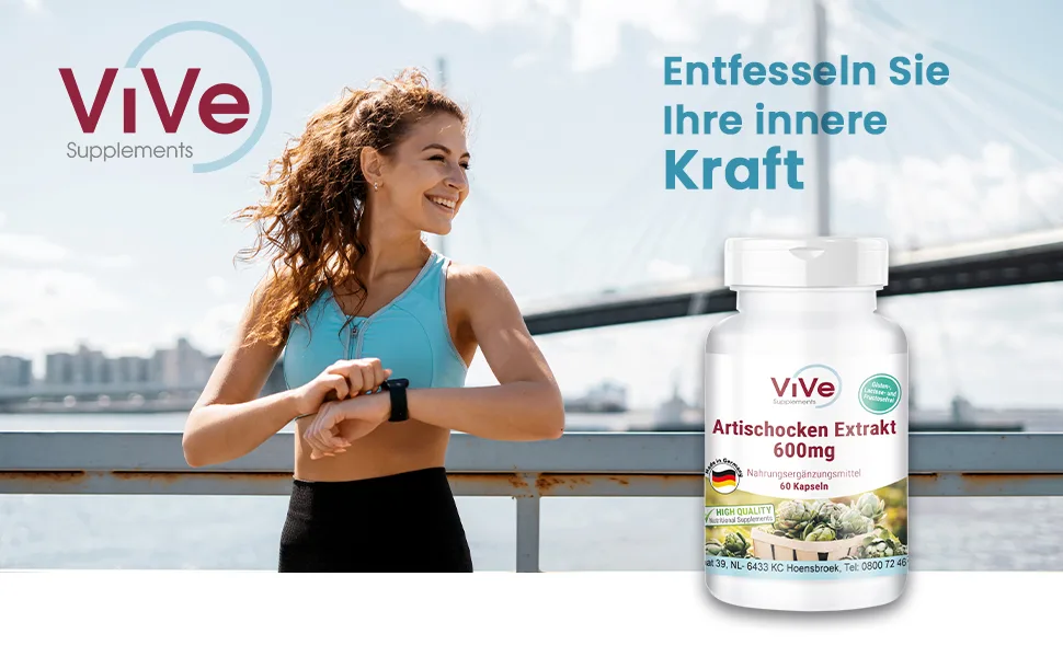 Artichoke extract 600 mg - 60 capsules - standardized extracts with 2.5% cynarin - high dose and vegan |Quality from Germany from Vive Supplements - product information 1
