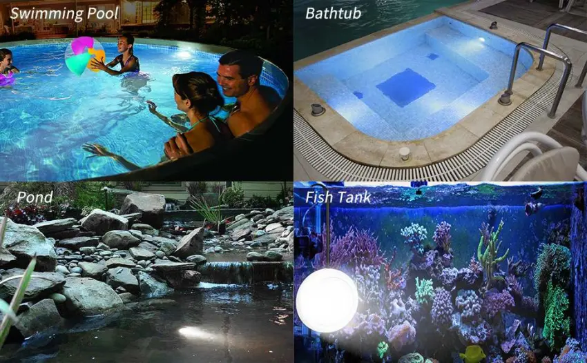 Coolwest LED pool lighting 10W white light Pool lighting underwater LED with magnet for steel wall pools framepools IP68 waterproof dimmable pool lighting underwater with 7 m cable 12V - 12W Underwater Pool Lighting