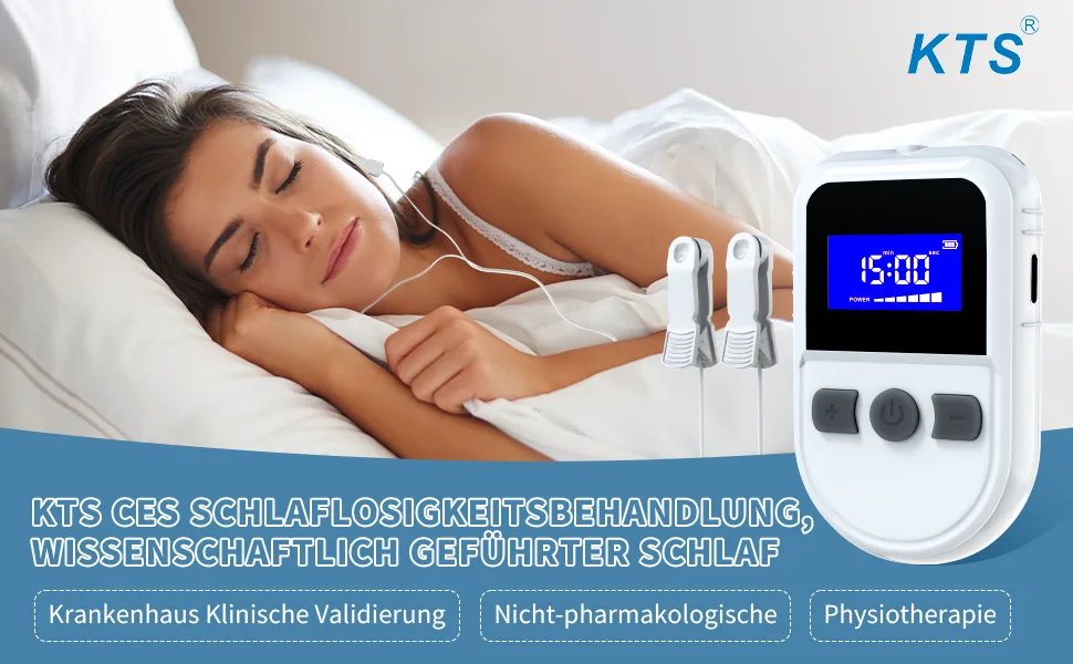 KTS 2.0 CES sleep aid Insomnie therapy device with low -frequency microstrom stimulation & pulstic cranial electrotherapy stimulation for relieving depression anxiety headache - product information 1