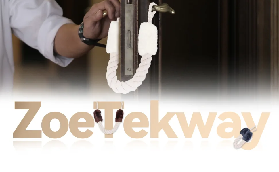 ZoeTekway Cotton Door Stop Handle White Door Cord Clamp Protection for Doors Pet and Children Finger Protection - YZC-MSJ