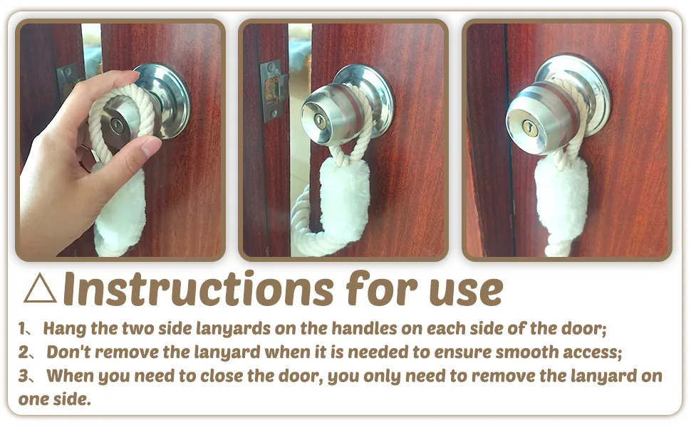 ZoeTekway Cotton Door Stop Handle White Door Cord Clamp Protection for Doors Pet and Children Finger Protection - YZC-MSJ
