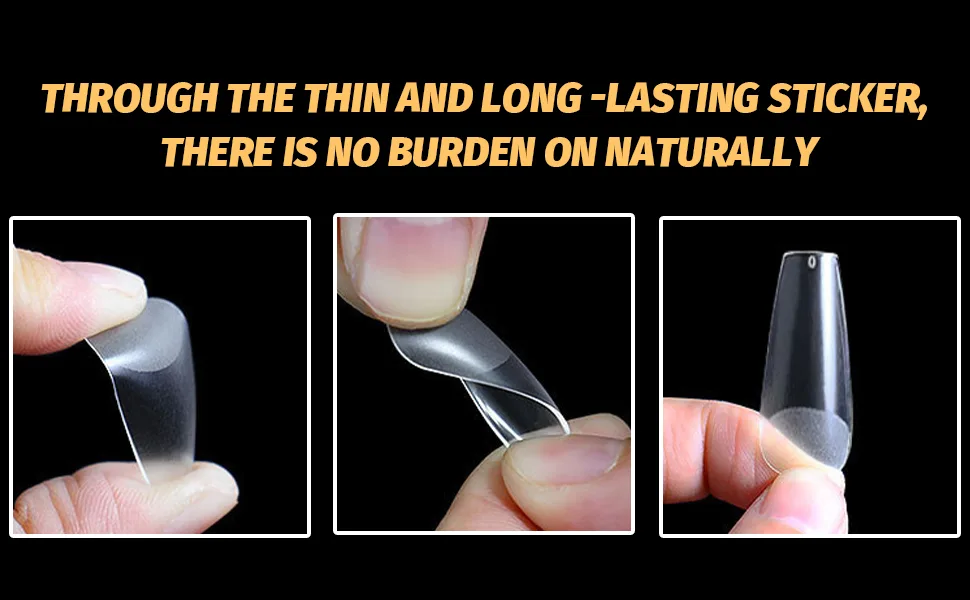 500 pieces nail tips wrong nails tips set full cover tips for gelails clear acrylic nails artificial fingernails 12 sizes for nail studios and DIY nail art (medium-sized coffin) 500PC-medium-sized coffin - product information 3