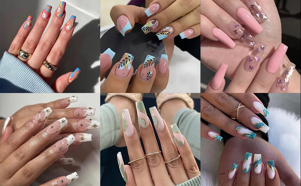 500 pieces nail tips wrong nails tips set full cover tips for gelails clear acrylic nails artificial fingernails 12 sizes for nail studios and DIY nail art (medium-sized coffin) 500PC-medium-sized coffin - product information 4
