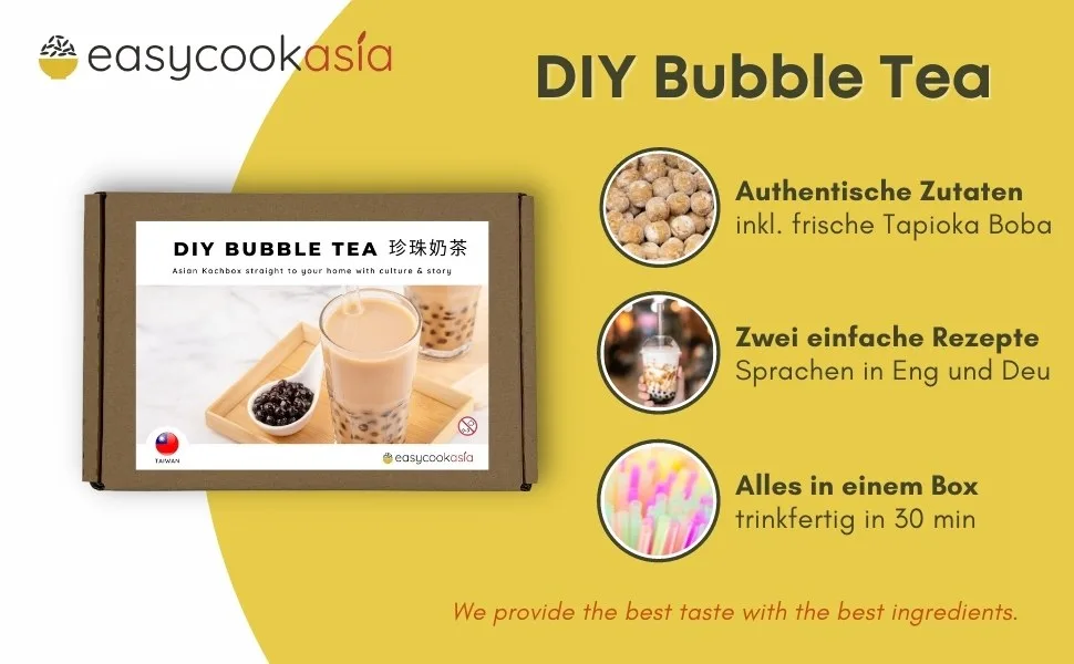 EasyCookAsia Bubble Tea Set I DIY Bubble Tea Set | Bubble Tea Kit | incl. 2 recipes - AB Testing 1