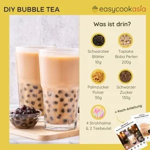 EasyCookAsia Bubble Tea Set I DIY Bubble Tea Set | Bubble Tea Kit | incl. 2 recipes - Bubble Tea Box
