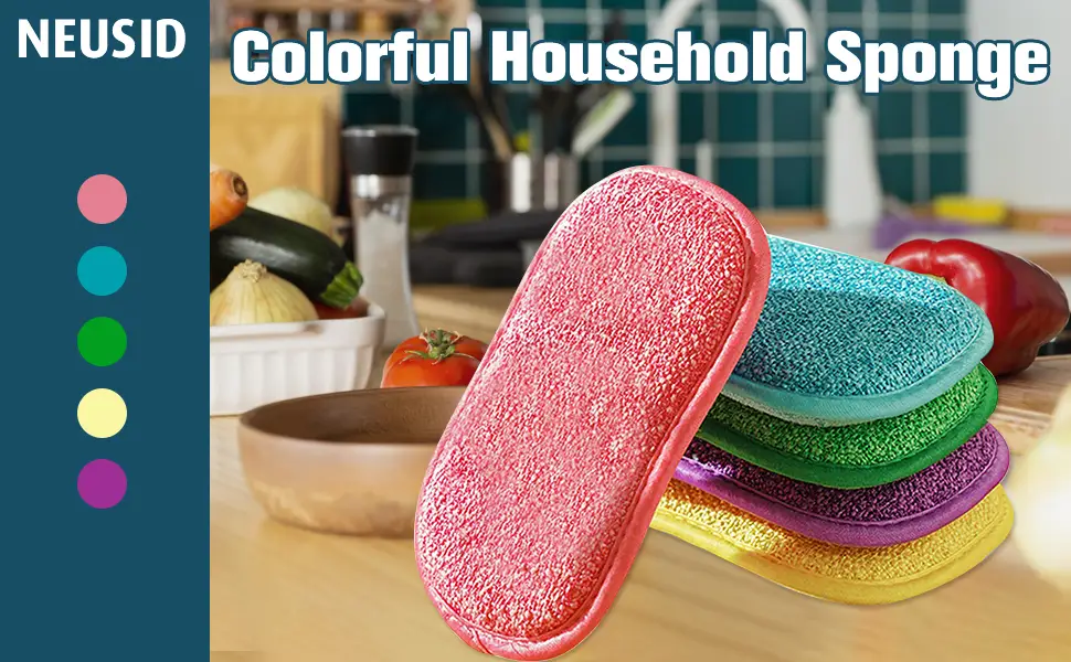 Antibacterial microfiber cleaning sponges 5 pieces microfiber dishwow sponge sponges. - Mikrofaser Küchenschwamm