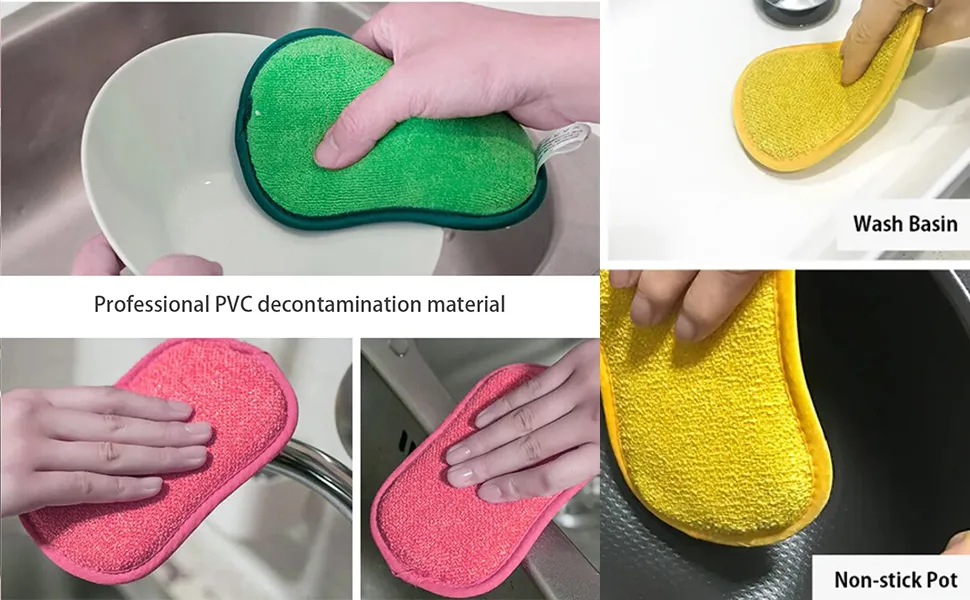 Antibacterial microfiber cleaning sponges 5 pieces microfiber dishwow sponge sponges. - putzschwämme