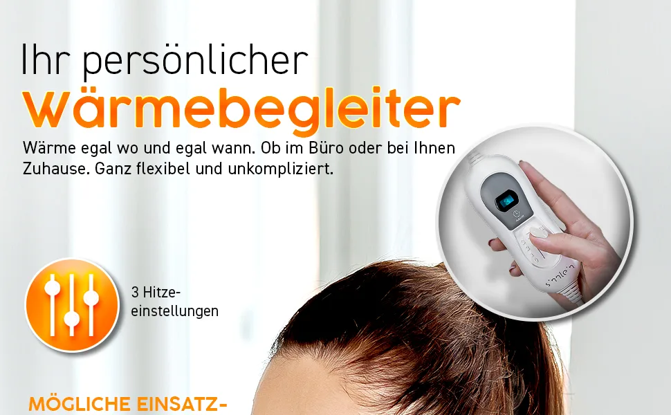Sinn heating pillow electrically for shoulder neck and back |Heating cape with 3 temperature levels & automatic switch -off |Heat pillow with automatic switch -off and 100W gray - Heizkissen