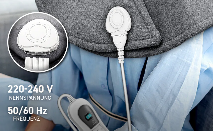 Sinn heating pillow electrically for shoulder neck and back |Heating cape with 3 temperature levels & automatic switch -off |Heat pillow with automatic switch -off and 100W gray - Heizkissen