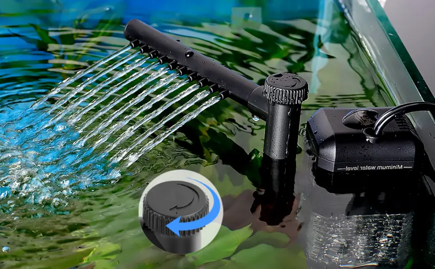 AQQA Aquarium Filter Adjustable 800L/H Aquarium Sponge Filter 9W Quiet Aquarium Filter Pump for Small Tank up to 250L - product information 2