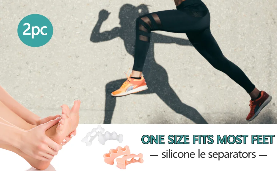 Toe spreader silicone toe separator toe separator silicone for pedicure toe correction athletes for men and women for all feet - product information 1