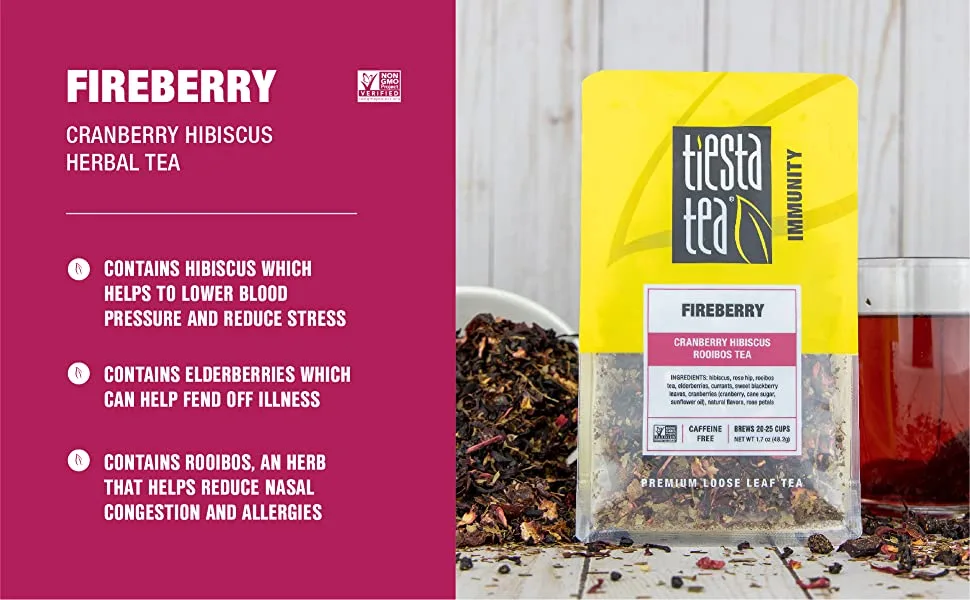 Tiesta Tea Company Premium Loose Leaf Tea Fireberry Caffeine Free  16.0 oz (453.6 g) - Fireberry
