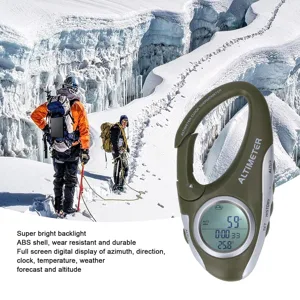 Fockety digital altimeter portable hook design digital barometer with direction clock temperature weather forecast and height display multifunctional altimeter for hiking - product information 6