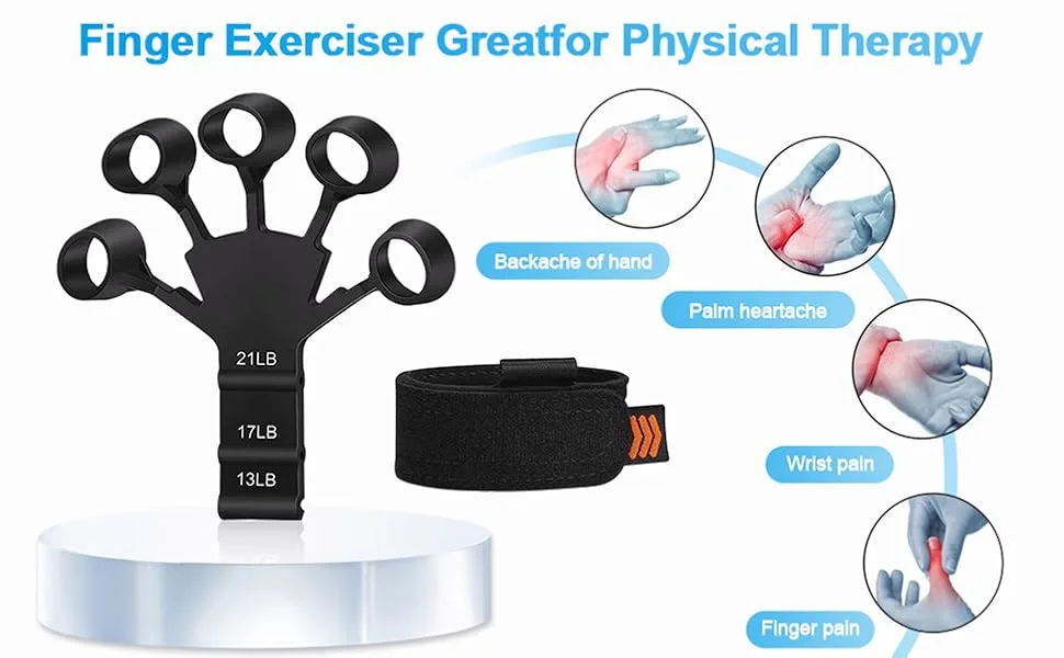 Finger Extensor Exerciser Hand Trainer Fingers Trainer 2 of Adjustable Silicone Hand Trainer Forearm Trainer Grippy Finger Trainer For improves the function and movement of the fingers - Fingertrainer Handtrainer Verstellbarer