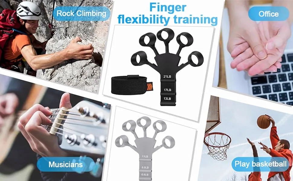 Finger Extensor Exerciser Hand Trainer Fingers Trainer 2 of Adjustable Silicone Hand Trainer Forearm Trainer Grippy Finger Trainer For improves the function and movement of the fingers - Fingertrainer Handtrainer Verstellbarer