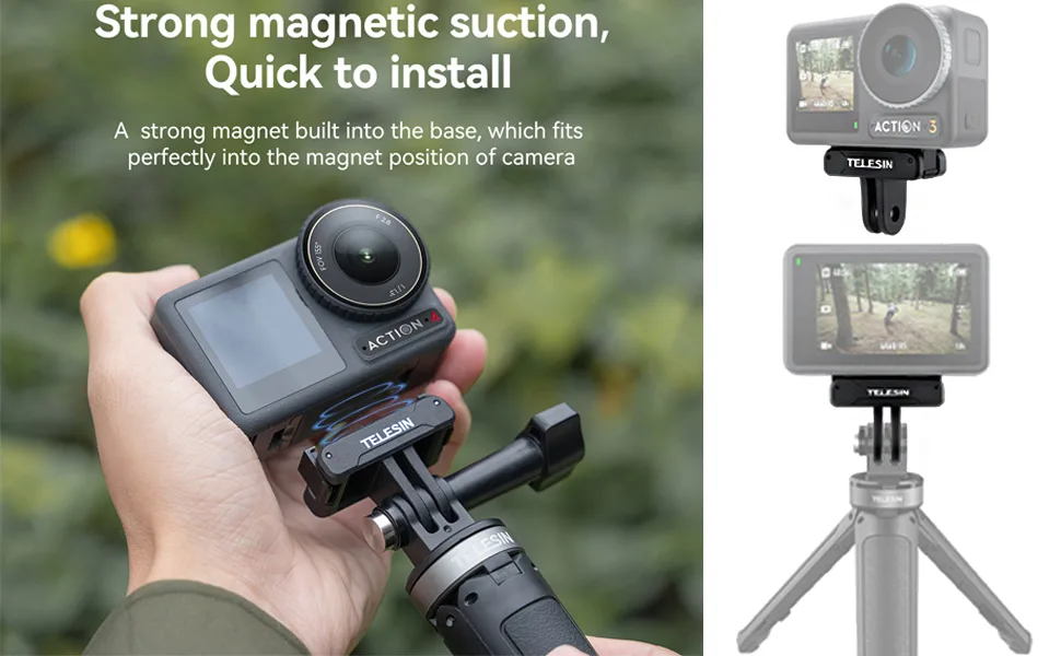 Honbobo Osmo Action 4/Action 3 Magnetic holder Magnetic adapter holder two claws adapter Extension Accessories Compatible with DJI OSMO Action 4/Action 3 - product information 3