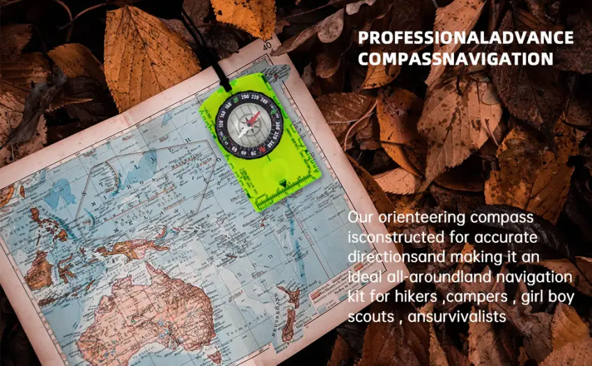 Compass shining with survival outdoors wander waterproof compass children to read cards navigation perfect for camping hiking and outdoor activities - kompass