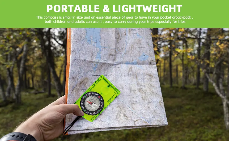 Compass shining with survival outdoors wander waterproof compass children to read cards navigation perfect for camping hiking and outdoor activities - kompass outdoor