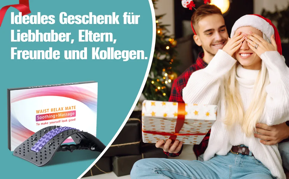Dasking back extensor back massage device for women and men back trainer Back Stretcher to the lumbar support pain relief of the muscles posture correction (blue) - Geschenk für Liebhaber
