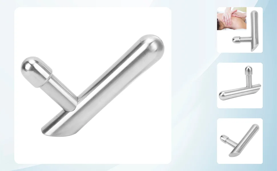 Stainless Steel Trigger Point Massager T-Bar Massager Deep Tissue Massage for Back Shoulder Leg Arm - 3111220304811-1