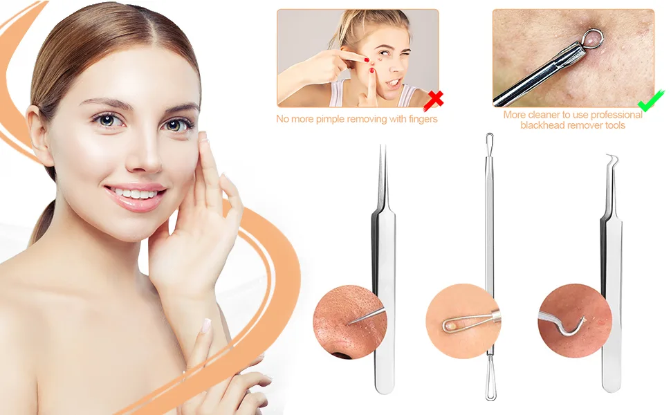 Nacerlary 10 Different Needle Tweezers Blackhead Puller Tool Set - product information 1