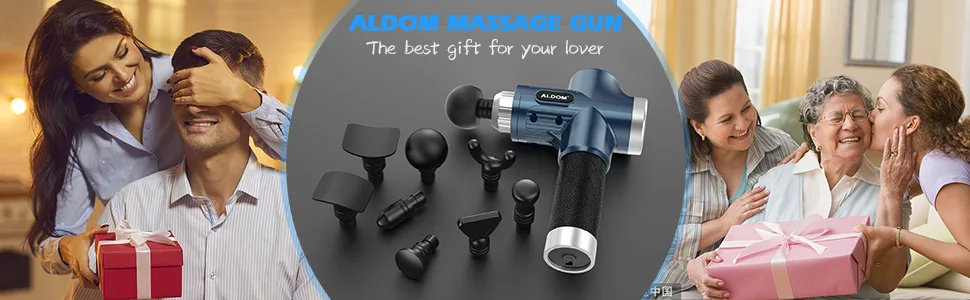 Massage gun aldom massage gun for neck shoulder back massage pistol with 8 massage heads and 30 adjustable speeds electrical massage device blue - product information 11
