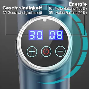 Massage gun aldom massage gun for neck shoulder back massage pistol with 8 massage heads and 30 adjustable speeds electrical massage device blue - product information 2