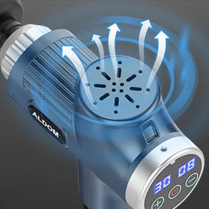 Massage gun aldom massage gun for neck shoulder back massage pistol with 8 massage heads and 30 adjustable speeds electrical massage device blue - product information 3