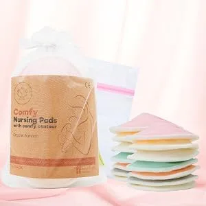KeaBabies Comfy Nursing Pads With Comfy Contour Soft White 14 Pack - breastfeeding nursing pad pads breast feed bamboo organic washable nipple nipplecovers breastfeed