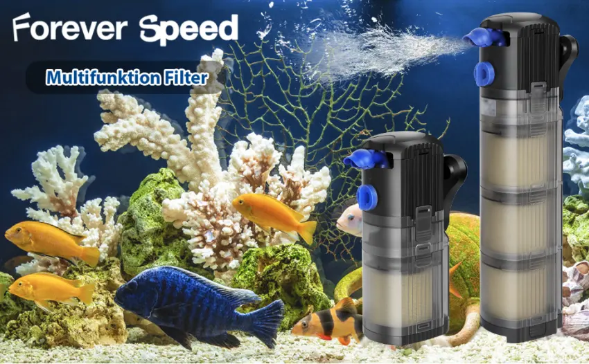 Forever Speed Aquarium Internal Filter 3-in-1 Adjustable Flow Aquarium Filter 1500L/h Water Pump for 100-300L Aquariums 25W - product information 1