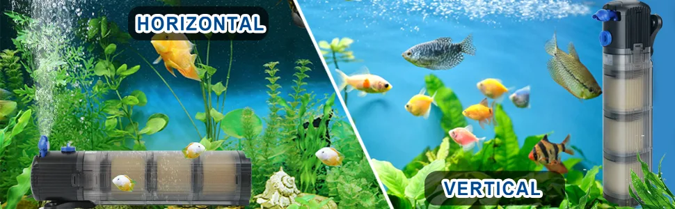 Forever Speed Aquarium Internal Filter 3-in-1 Adjustable Flow Aquarium Filter 1500L/h Water Pump for 100-300L Aquariums 25W - product information 3