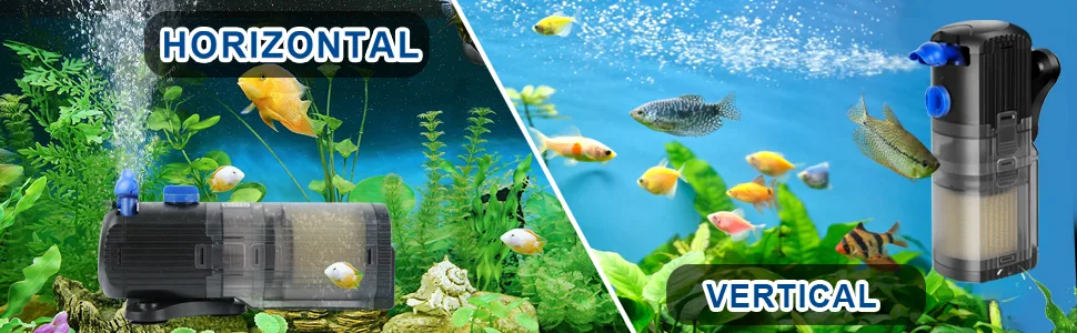 Forever Speed Aquarium Internal Filter 3-in-1 Adjustable Flow Aquarium Filter 500L/h Water Pump for 40-120L Aquariums 8W - product information 3