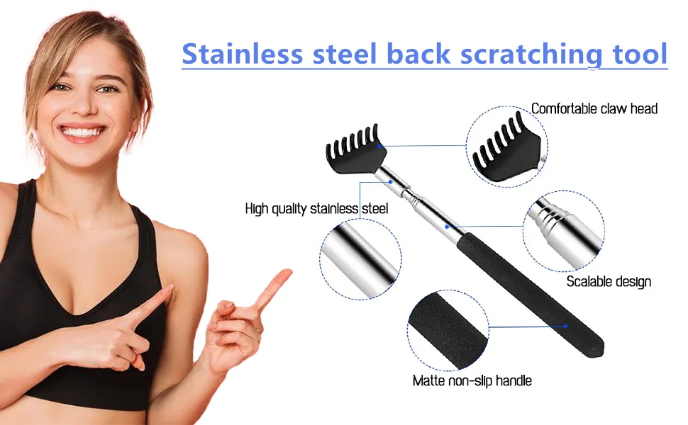 Back scratches within range of 68 cm high-quality back scratch with extendable shaft telescopic back scratch for the head and back black - 2663
