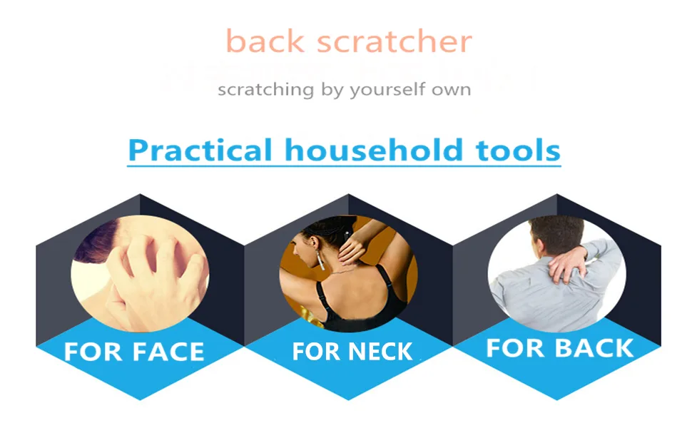 Back scratches within range of 68 cm high-quality back scratch with extendable shaft telescopic back scratch for the head and back black - 3223