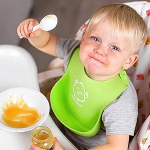 KeaBabies Baby Silicone Bibs Cloud Nine 2 Pack - silicone bib bibs babies baby silicon toddlers waterproof feeding pocket food catching boys girls