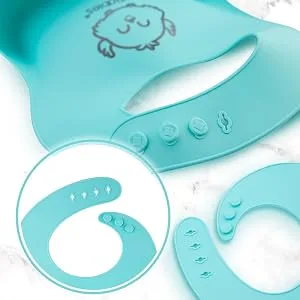 KeaBabies Baby Silicone Bibs Cloud Nine 2 Pack - silicone bib bibs babies baby silicon toddlers waterproof feeding pocket food catching boys girls
