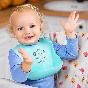 KeaBabies Baby Silicone Bibs Cloud Nine 2 Pack - silicone bib bibs babies baby silicon toddlers waterproof feeding pocket food catching boys girls