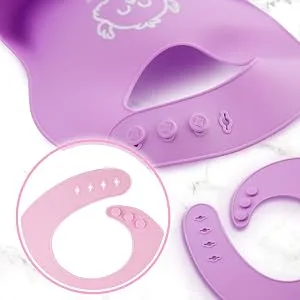 KeaBabies Baby Silicone Bibs Cotton Candy 2 Pack - silicone bib bibs babies baby silicon toddlers waterproof feeding pocket food catching boys girls