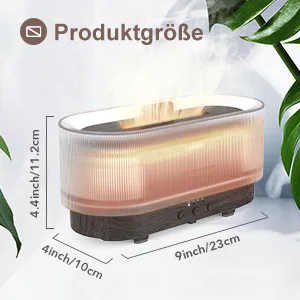Flames aroma diffuser upgrade 6-color-light essential oils diffuser flame effect diffuser cooler fog humidifier at home office room fragrance or yoga-waterless automatic switch-off 300ml brown wood grain - Aromatherapie-Diffusor 3