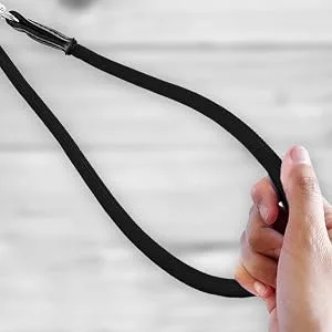 Pawhero dog leash adjustable for large and medium -sized dogs |2.5 meters |5-way length adjustable |Nylon guide leash & converting |Round double line with 2 carabiners |Black - Leicht & handlich