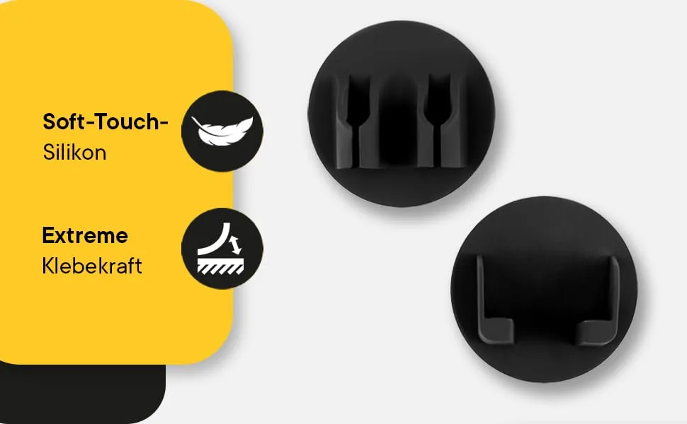 DeluxXOO high -quality hook black made of silicone self -adhesive as a bathroom organizer and decoration |Blebehaken |Without drilling |extra strong hold - Bild 2
